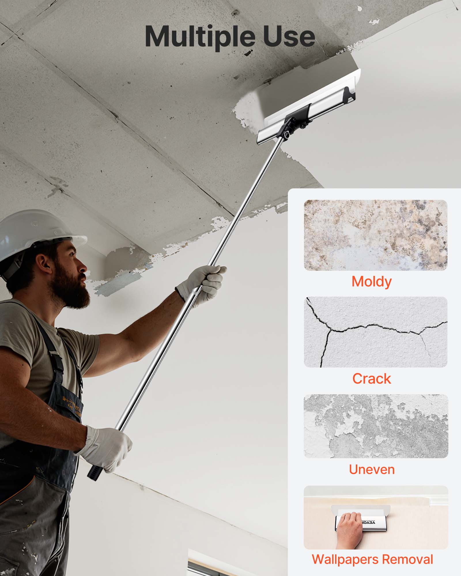 Multiple Use

- Moldy
- Crack
- Uneven
- Wallpapers Removal