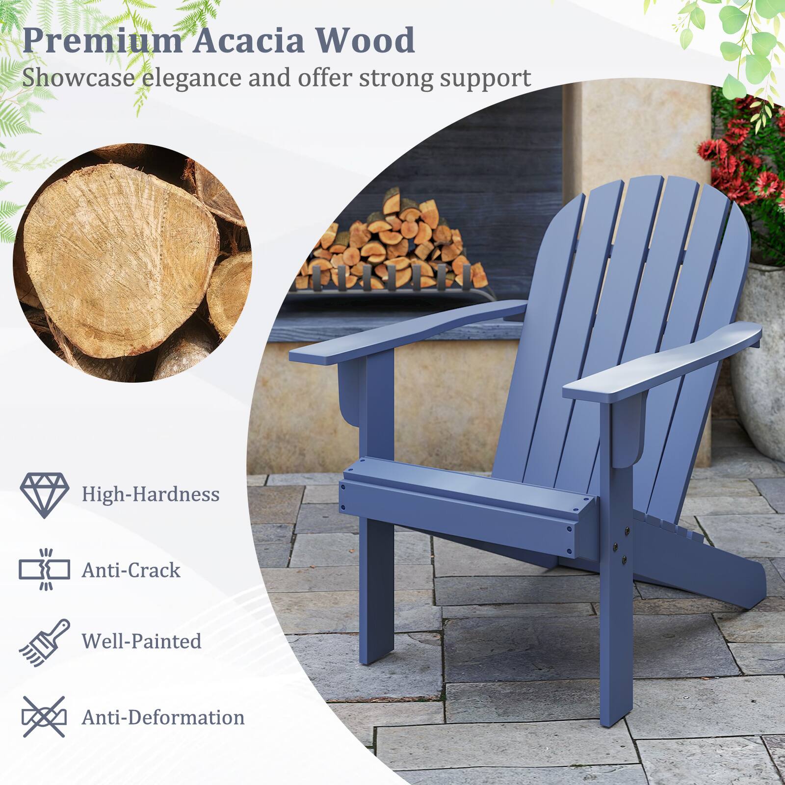 Premium Acacia Wood, Showcase elegance and offer strong support, High-Hardness, Anti-Crack, Well-Painted, Anti-Deformation