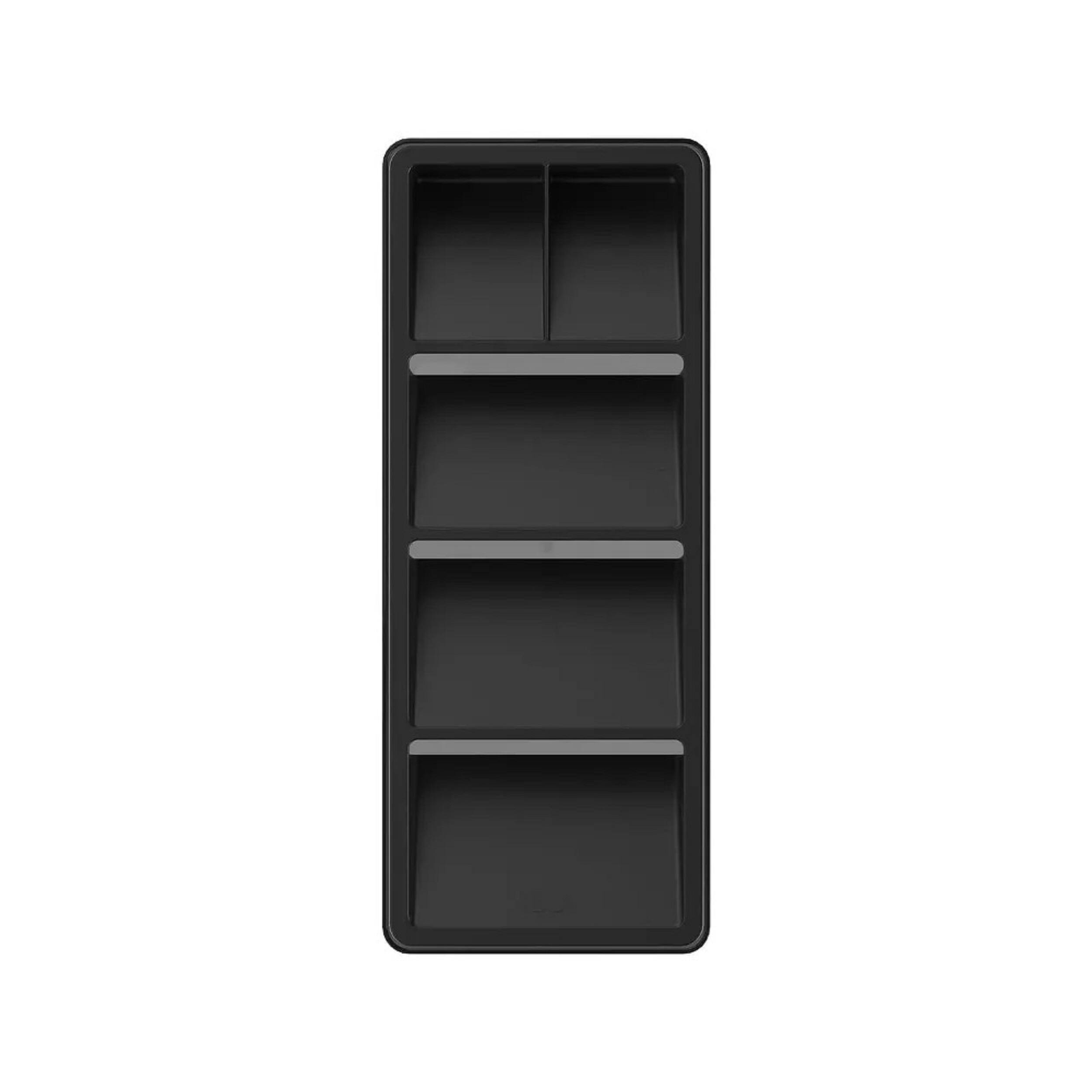 Back. OU - OU In-Drawer Silverware & Utensils Organizer, 5 Compartments Flatware Storage - 14.75" x 5.9" - Black - Black.