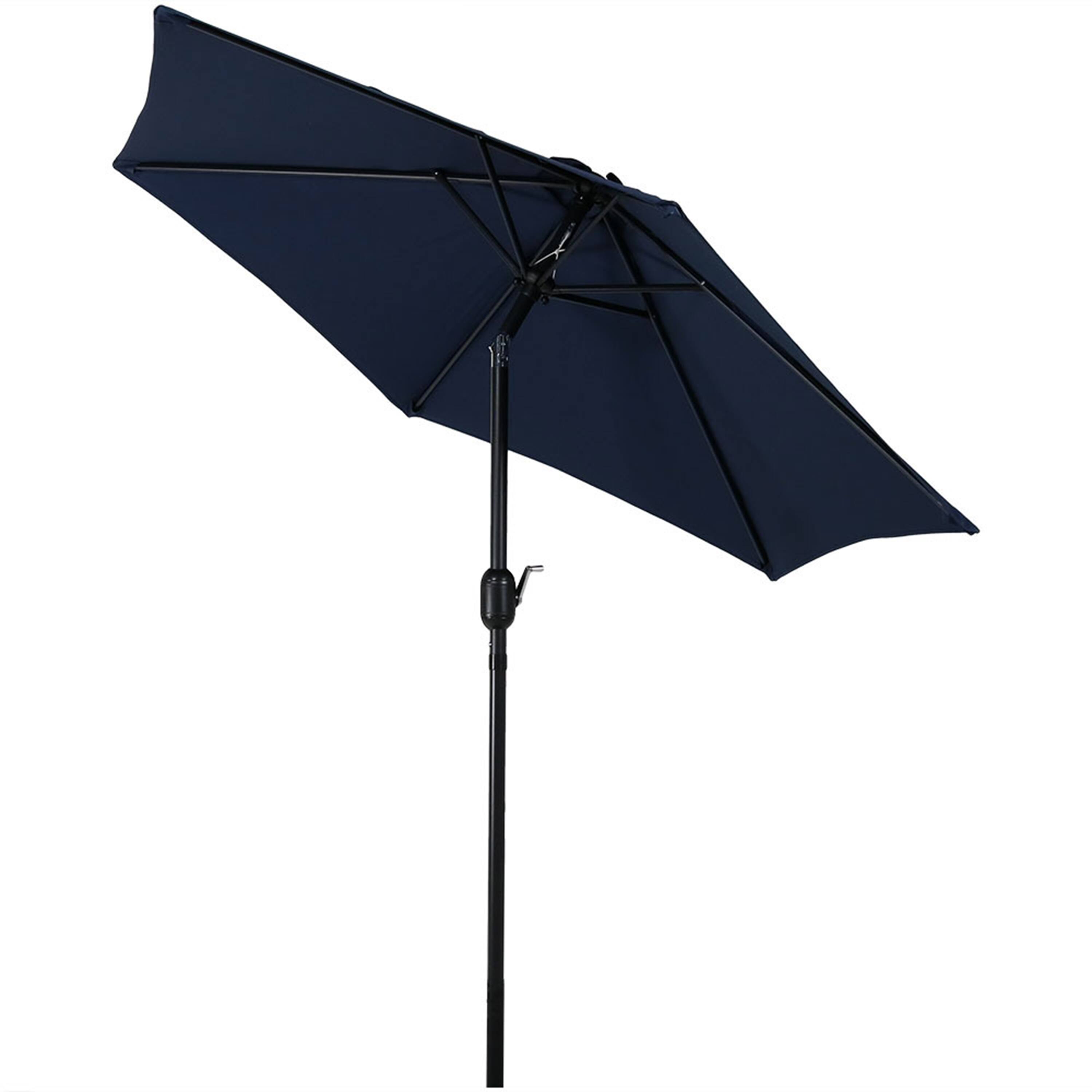 Alt View 9. Sunnydaze - 7.5 ft Aluminum Patio Umbrella with Tilt and Crank - Blue.