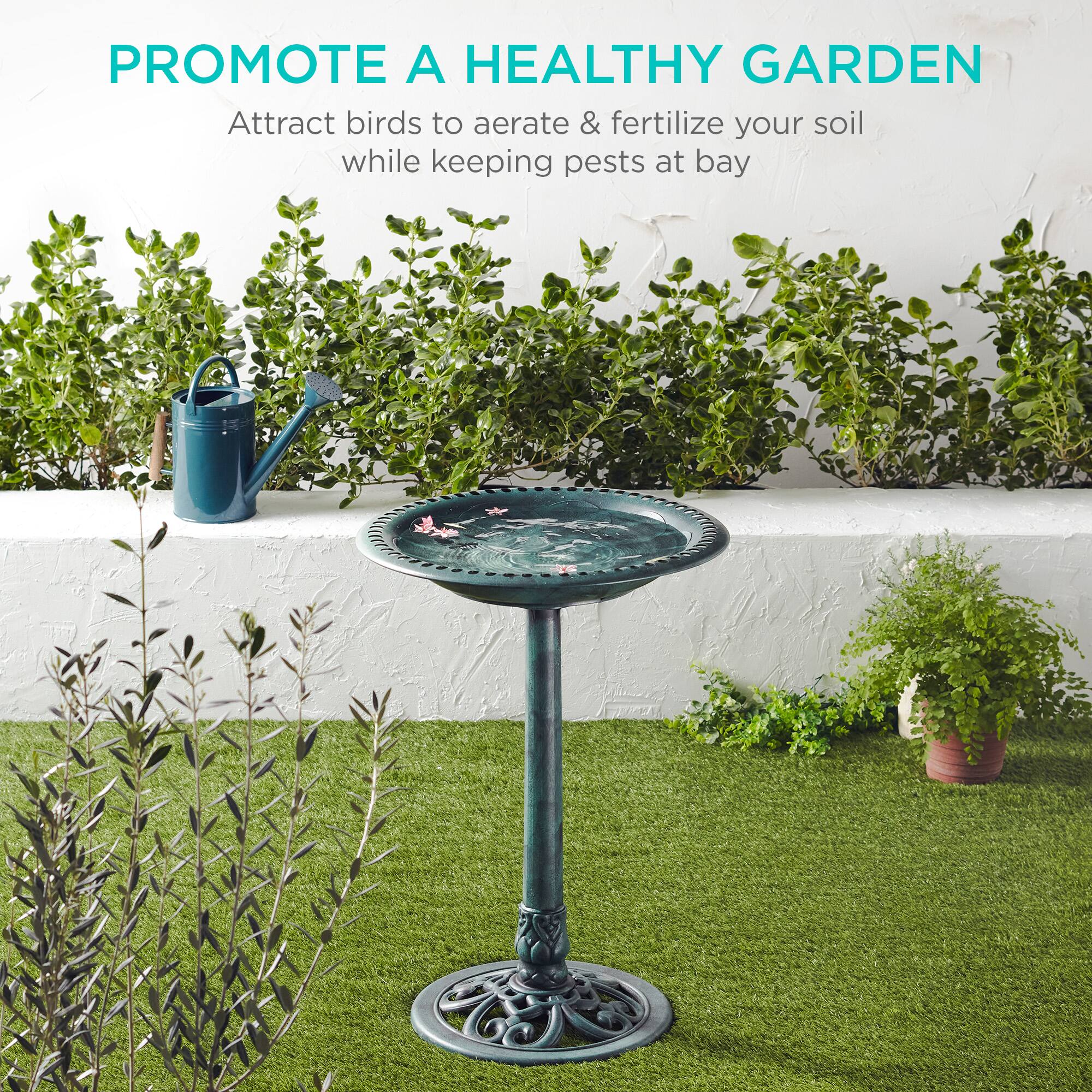 PROMOTE A HEALTHY GARDEN  
Attract birds to aerate & fertilize your soil while keeping pests at bay
