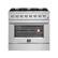 Front. Forno Appliances - 36 in. Wide 6 Burner Marco 5.36 Cu. Ft. Freestanding Dual Fuel Convection Range with Dual Ring Burner - Silver.
