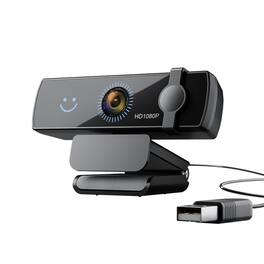 Cluzine - 1080P Webcam Face Recognition 120° Wide Angle 360° Rotation Auto Focus Mic