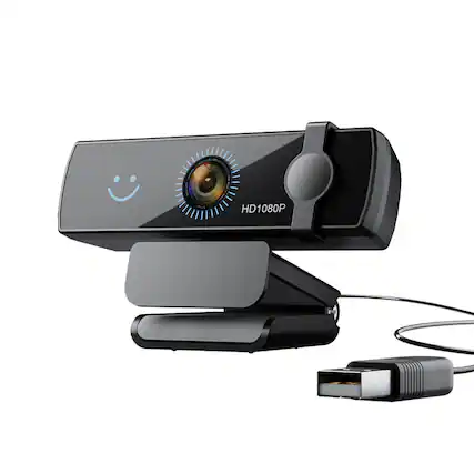 Front. Cluzine - 1080P Webcam Face Recognition 120° Wide Angle 360° Rotation Auto Focus Mic.