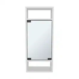 TuHome - Uros Wall-Mounted Mirror Medicine Cabinet With One Door And Interior Storage Shelves - White