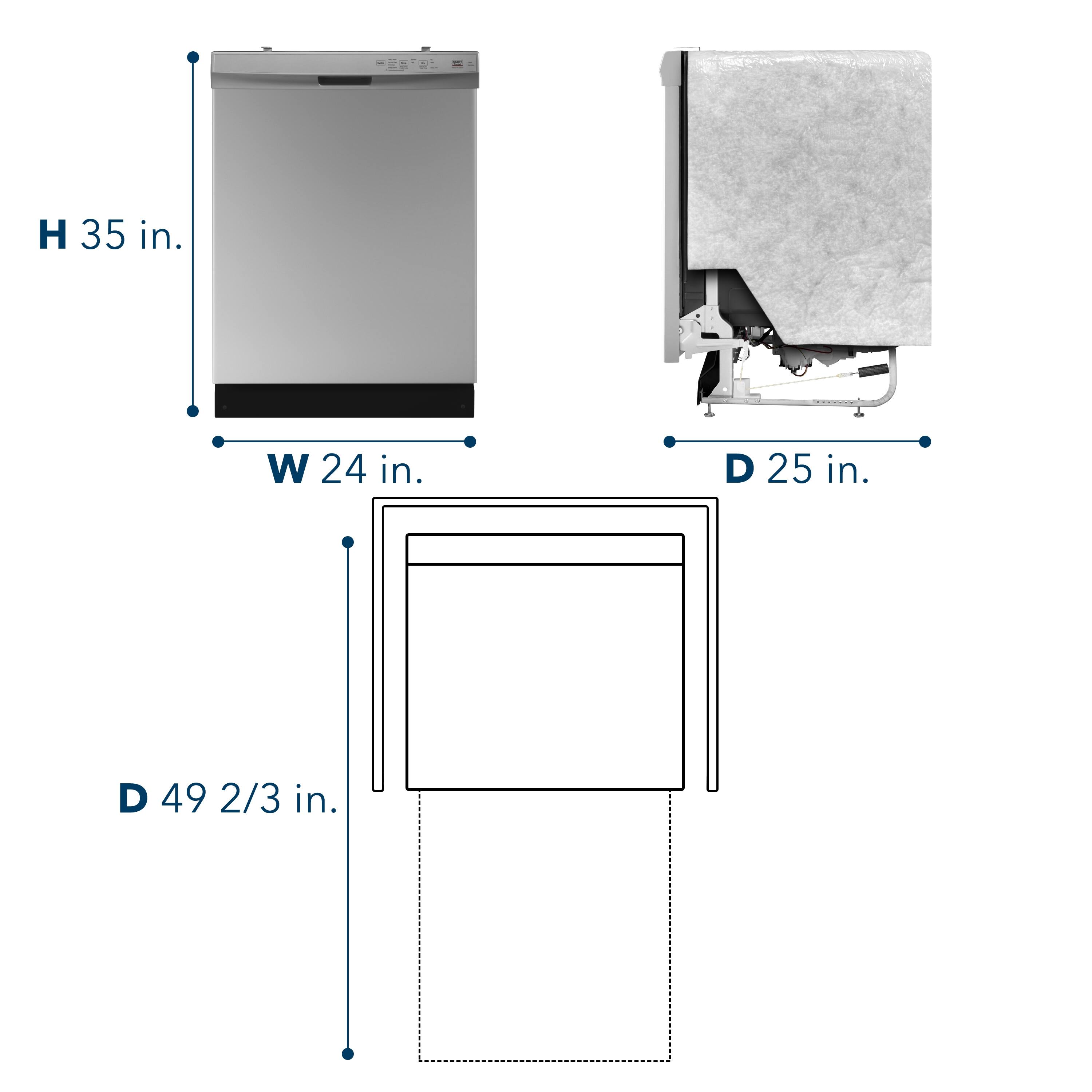 H 35 in.  
W 24 in.  
D 25 in.  
D 49 2/3 in.