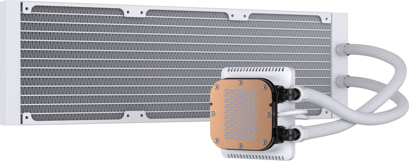 Alt View 1. CORSAIR - NAUTILUS II 360 RS LCD Liquid CPU Cooler – 3.5" IPS LCD – FlowDrive 2S Pump – RS II Unified Frame Fans – 360mm Radiator - White.