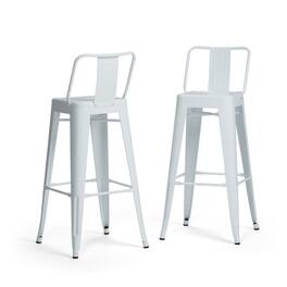 Simpli Home - Rayne 30 inch Metal Bar Stool (Set of 2) - White