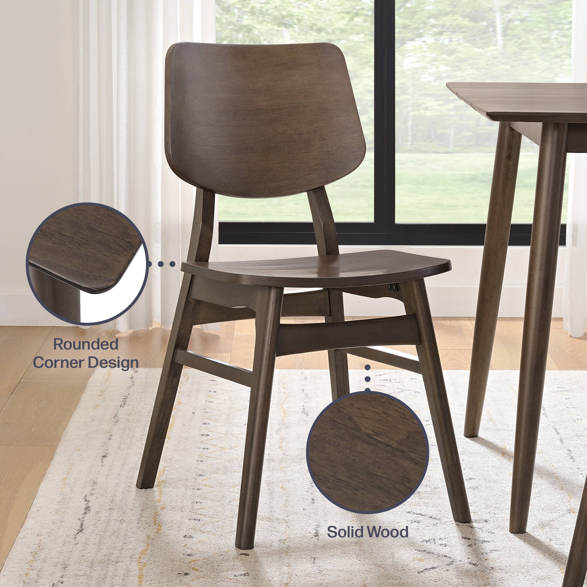 Rounded Corner Design  
Solid Wood