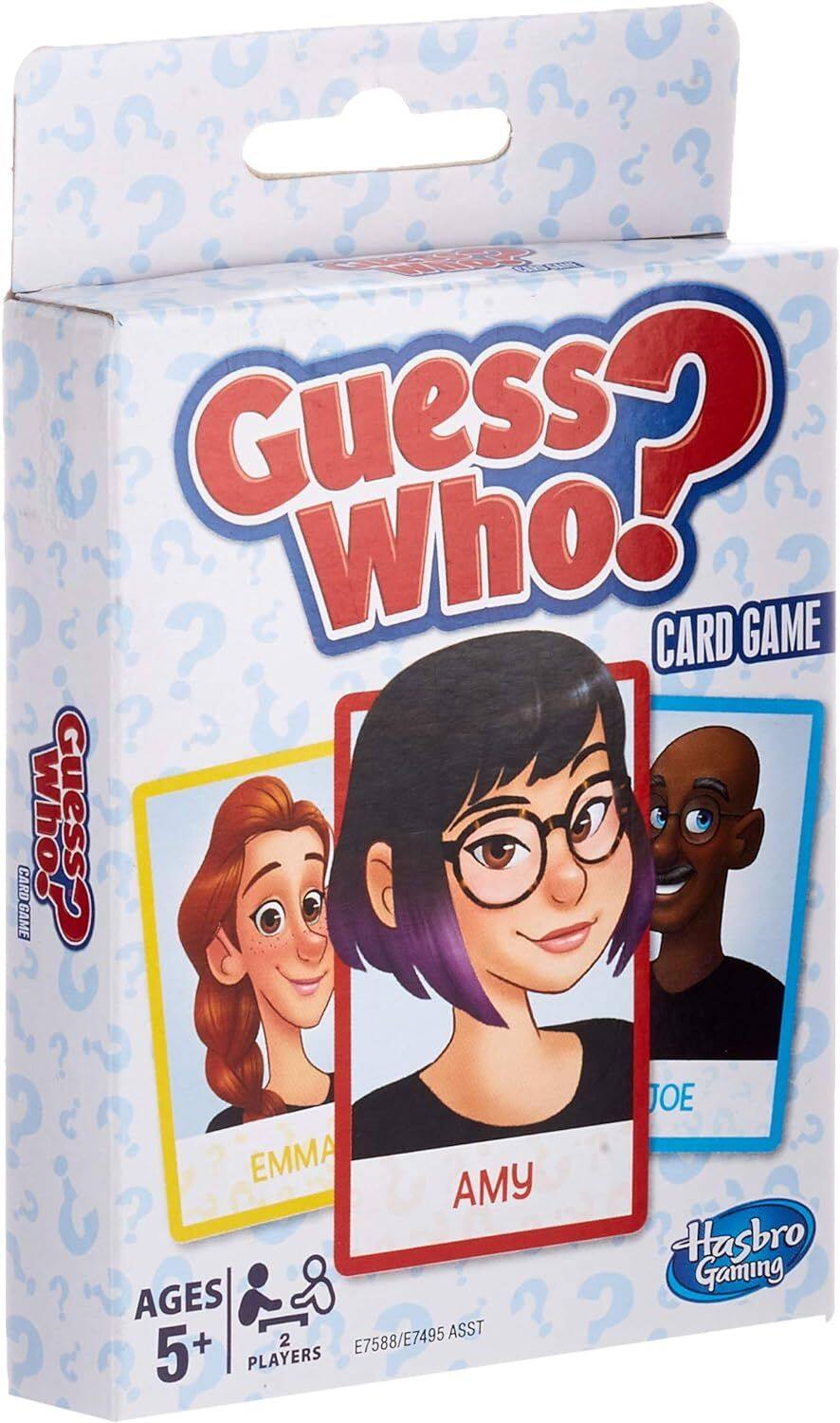 Guess Who! CARD GAME

JOE EMMA

Hasbro Gaming AGES 5+ 2 PLAYERS

E7588/E7495 ASST