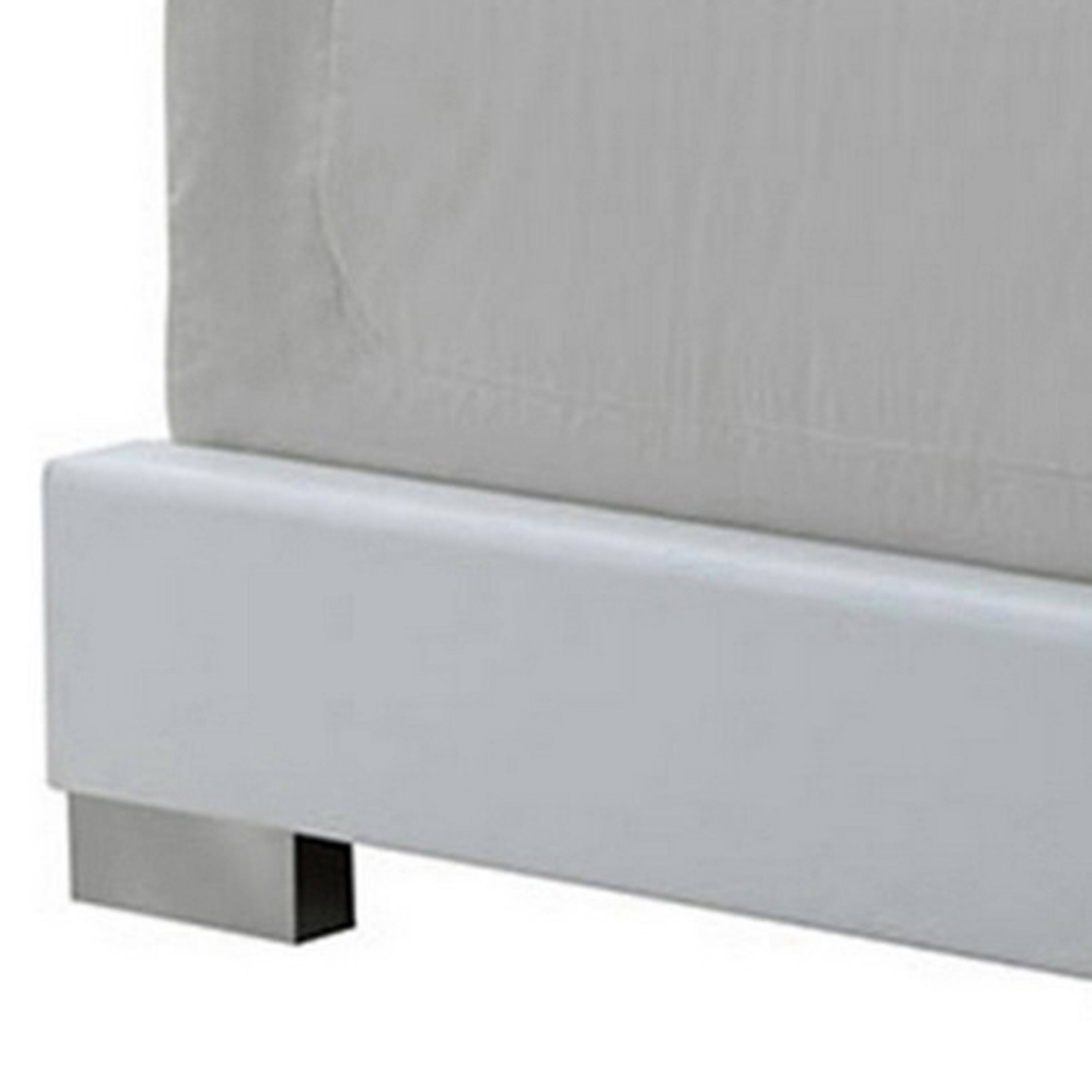 Alt View 3. Manhattan Lane - Sok King Panel Bed with LED Headboard, Low Profile Footboard - White.