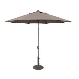 Mondawe - 9' Octagon Patio Market Umbrella Anthracite Frame Auto Tilt - Taupe
