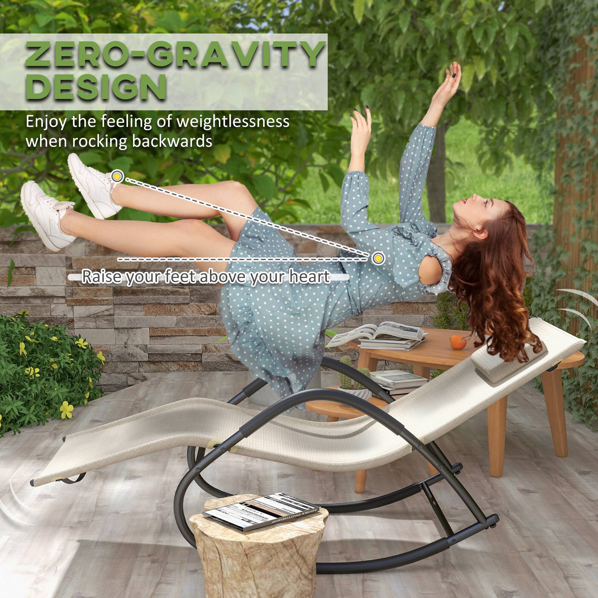 ZERO-GRAVITY DESIGN
Enjoy the feeling of weightlessness when rocking backwards
Raise your feet above your heart