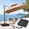 Crestlive Products - 13ft Aluminum Tan Slide-tilt Cantilever Patio Umbrella Base - Brown