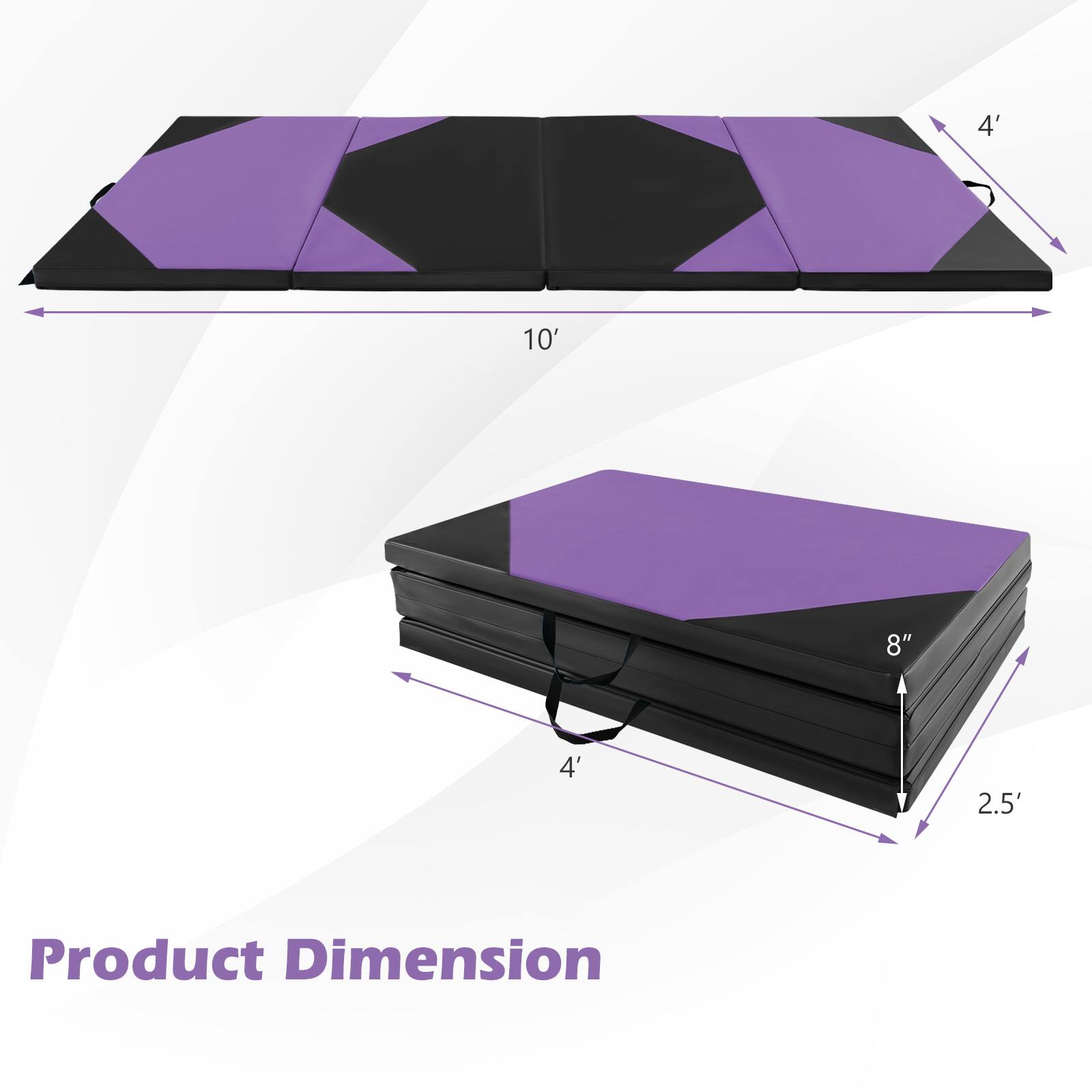 Product Dimension

4' x 10' x 8"  
4' x 2.5'