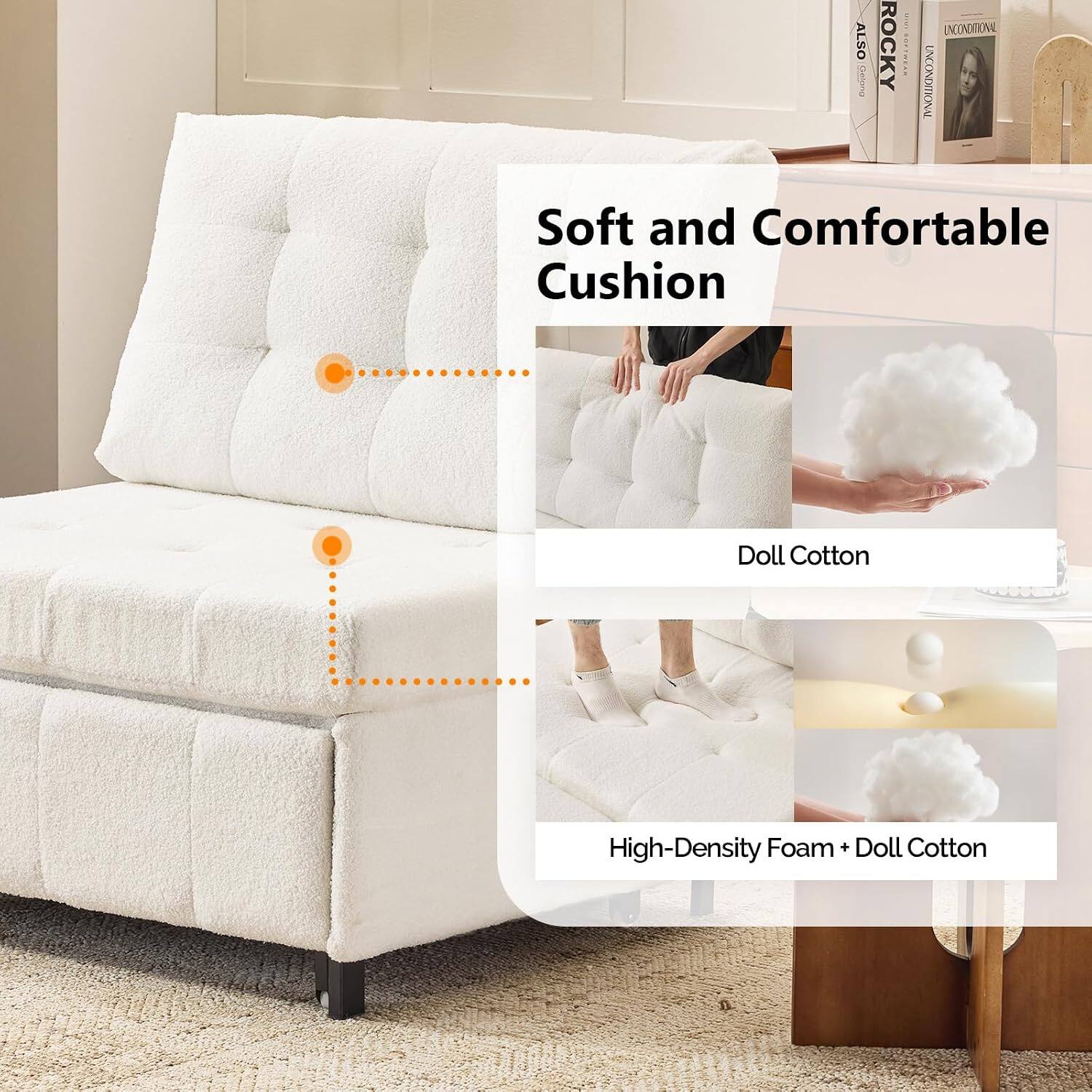 ALSO : ROCKY UNCONDITIONAL Soft and Comfortable Cushion Doll Cotton High-Density Foam + Doll Cotton
