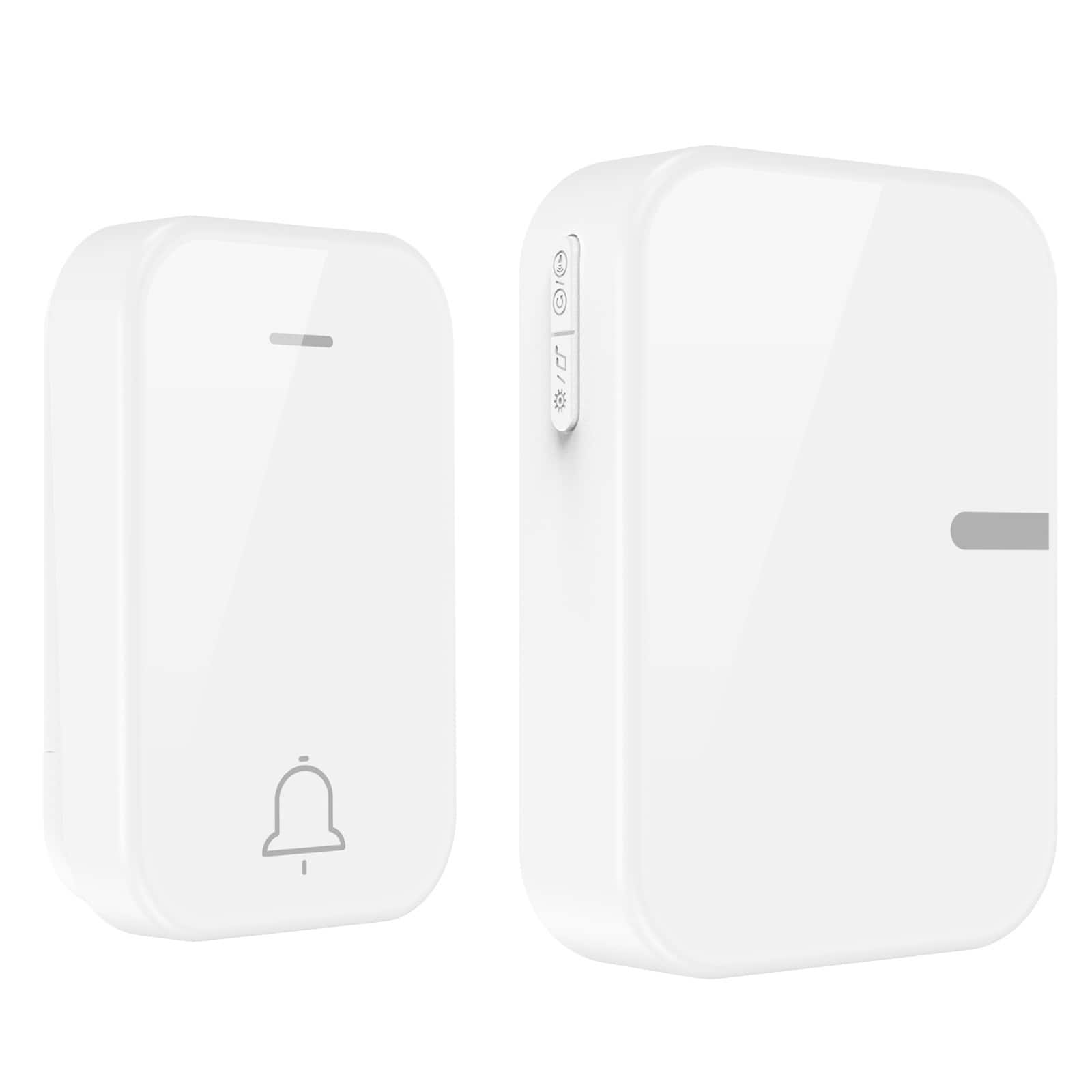 Cluzine - Mirror Surface Wireless Smart Doorbell Home Music Door Bell Long Range Elderly Caller White