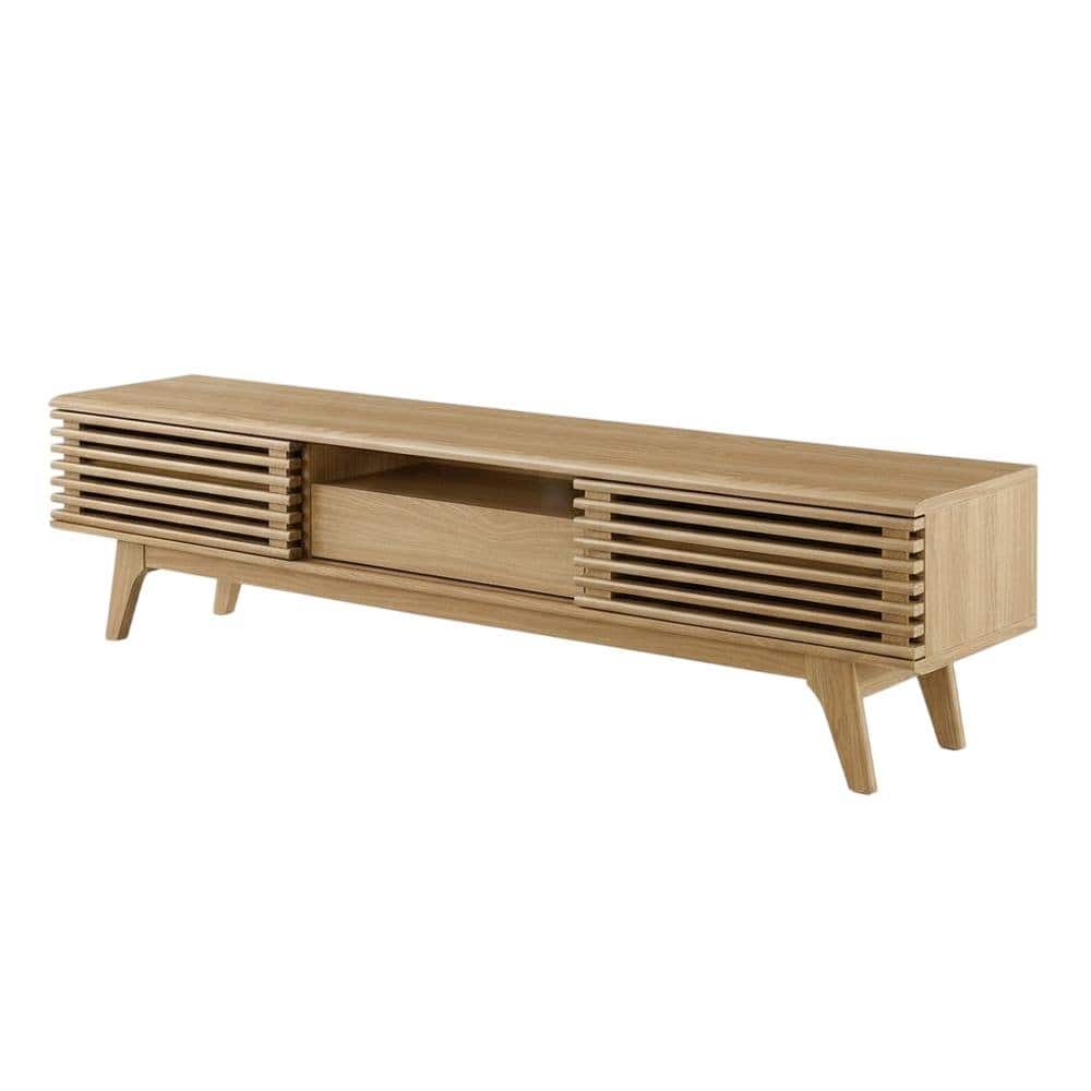 FurniFact - Wooden TV stand with spacious surface and modern design - Brown price history on PriceWatchPro