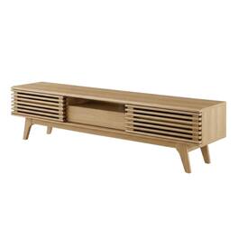 FurniFact - Wooden TV stand with spacious surface and modern design - Brown