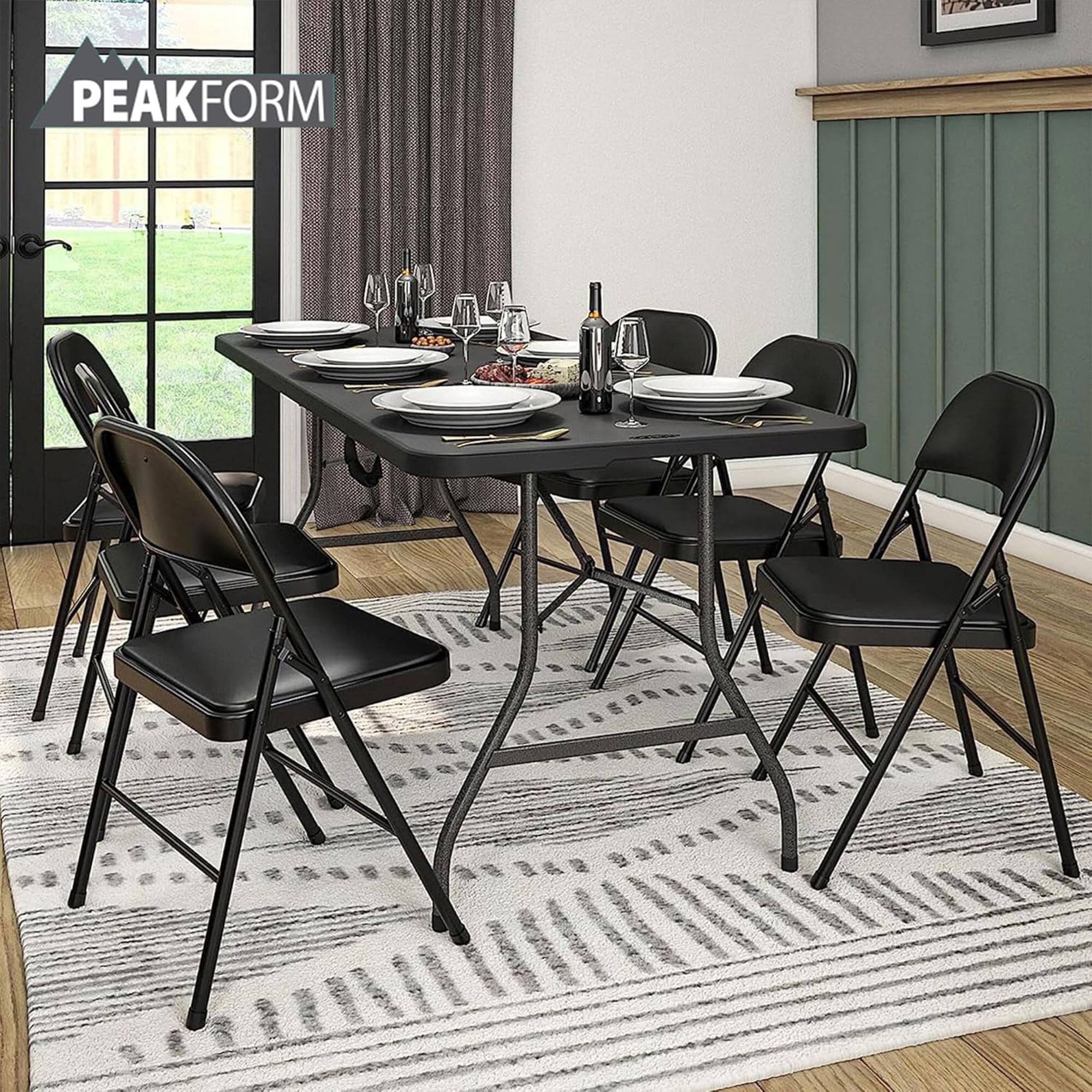 Alt View 2. Peakform - Peakform Folding Vinyl Padded Chair with Comfortable Seat Cushion, 4 Pack, Black - black.