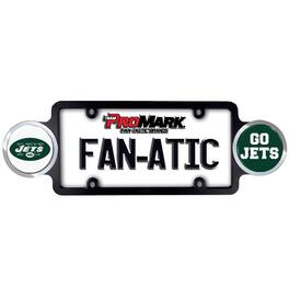 PRORUN - New York Jets Automotive License Plate Frame with Team Badges - Multi