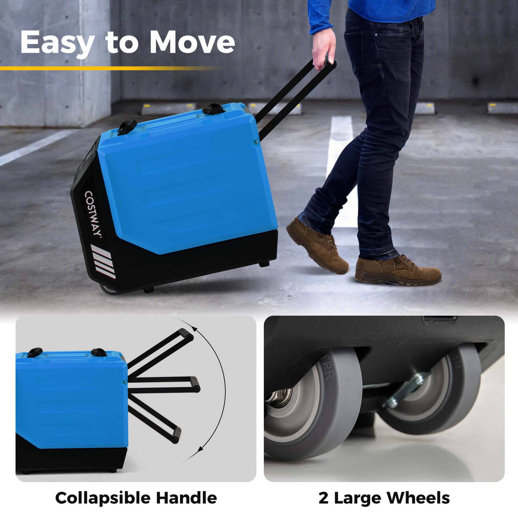 Easy to Move Costway TPR Collapsible Handle 2 Large Wheels