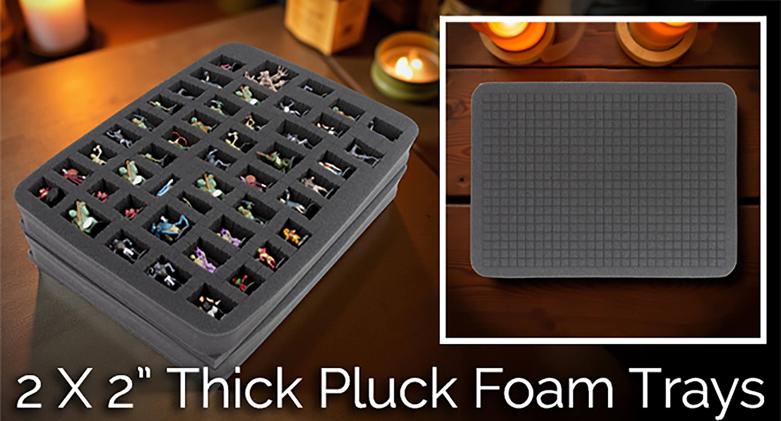 2 X 2" Thick Pluck Foam Trays