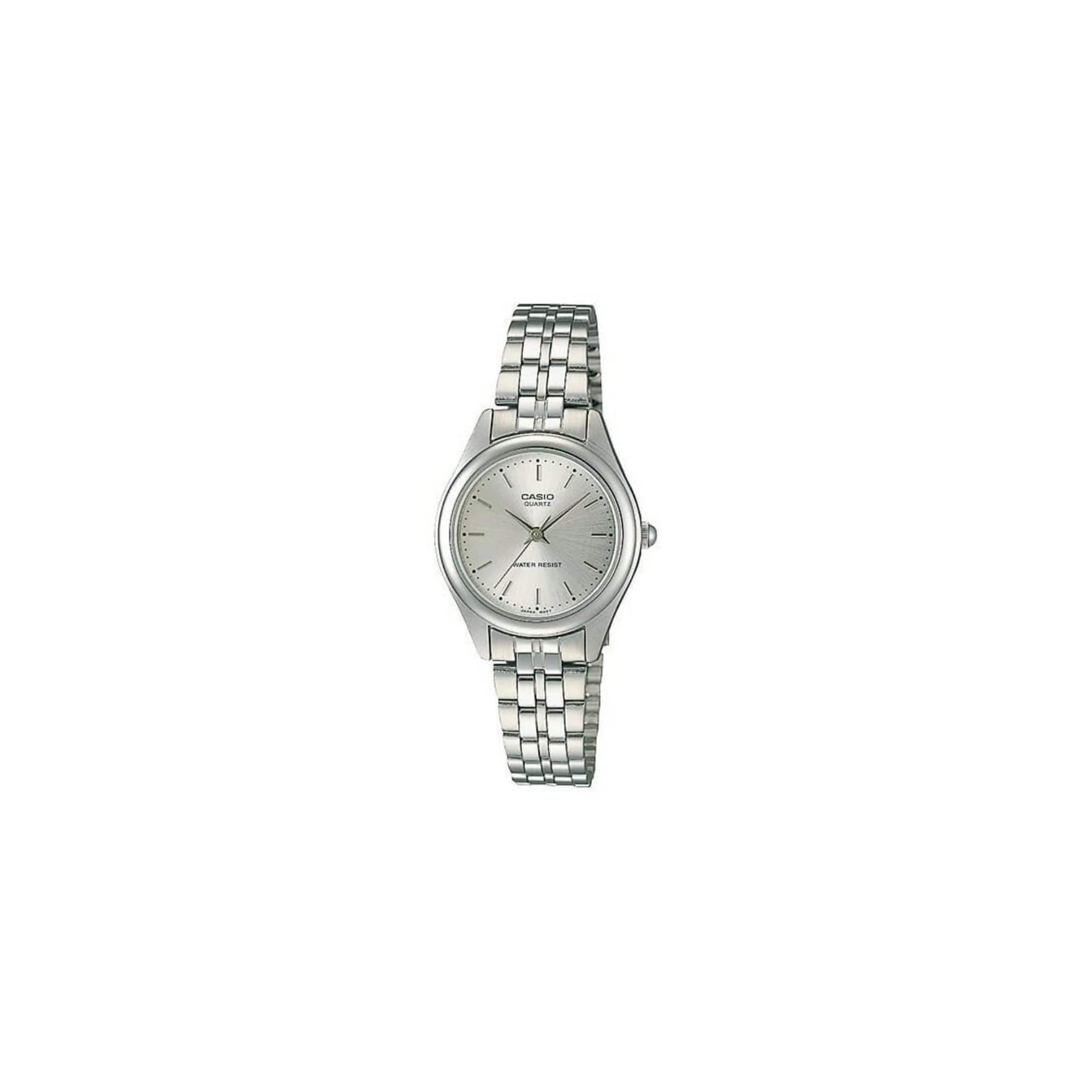 Casio - Women’s White Dial Stainless Steel Bracelet Watch - Casio LTP‑1129A‑7A - Silver