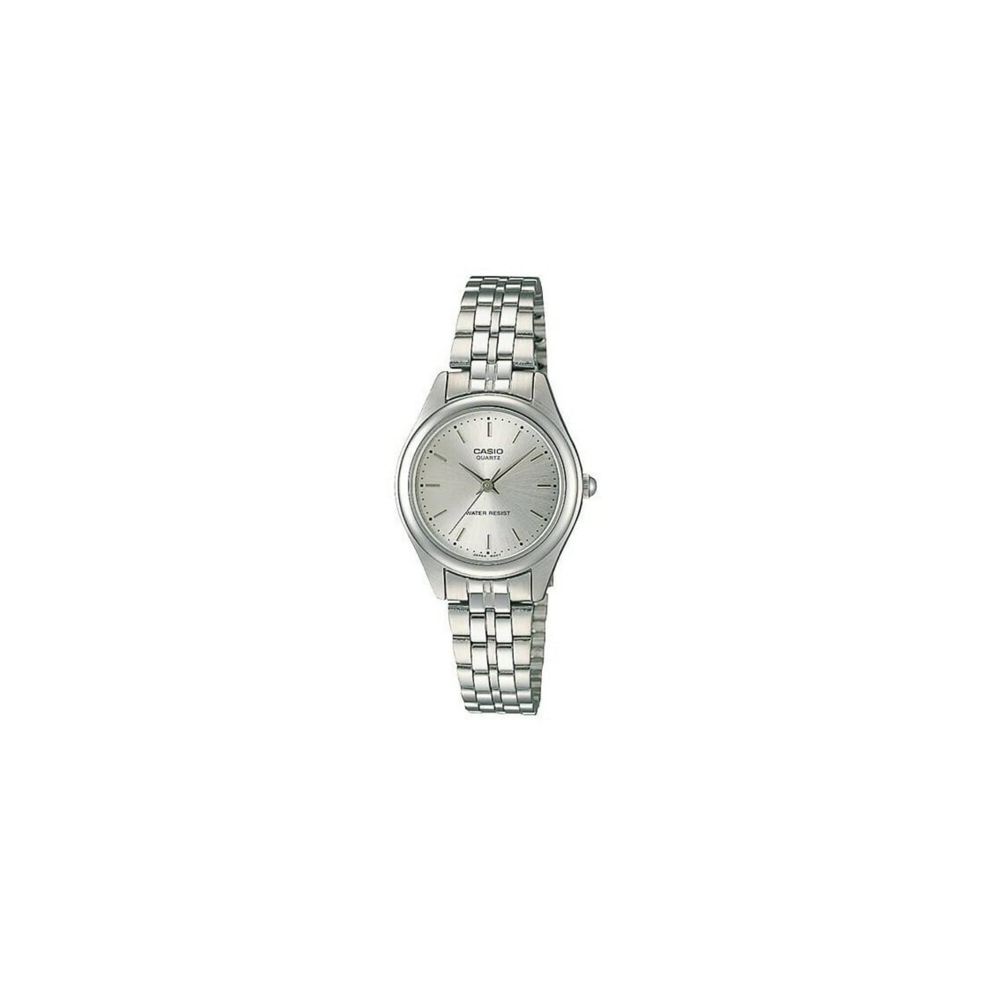 Casio - Women’s White Dial Stainless Steel Bracelet Watch - Casio LTP‑1129A‑7A - Silver