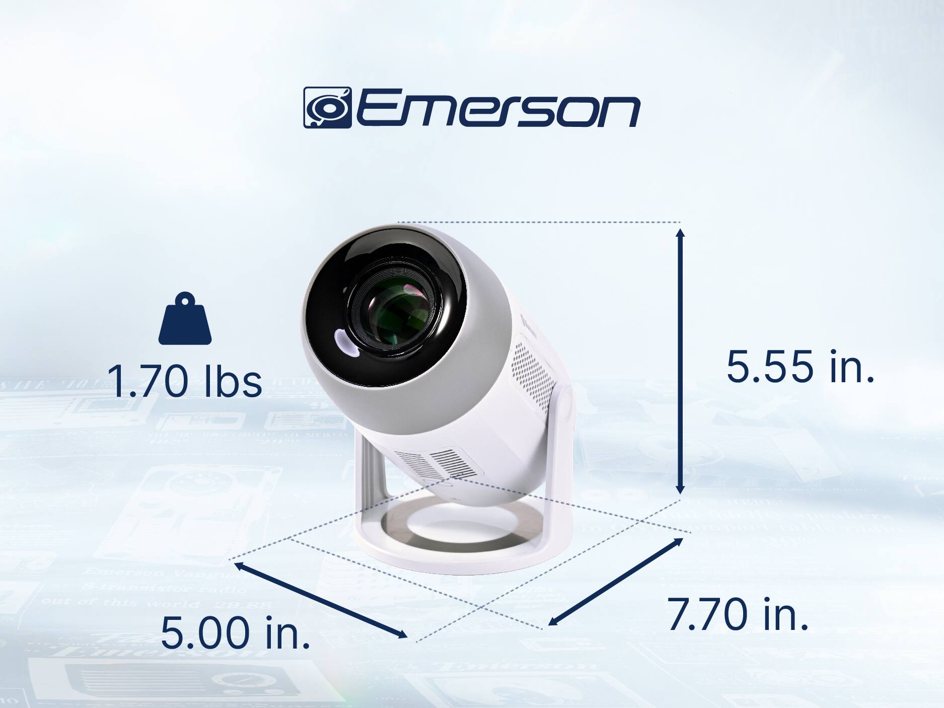 Emerson 1072 1.70 lbs 5.55 in. 5.00 in. 7.70 in.