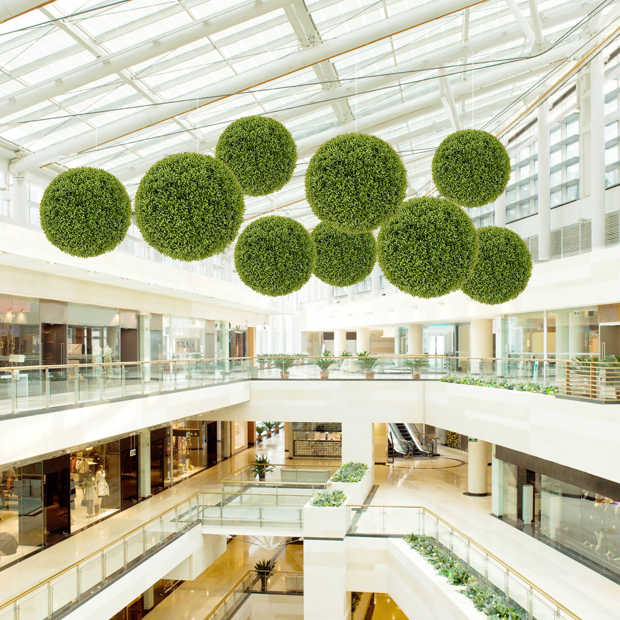 Alt View 4. Gymax - Gymax 2 PCS 20'' Faux Boxwood Topiary Balls w/ Sun-Protective PE Leaves Indoor Outdoor - Green.