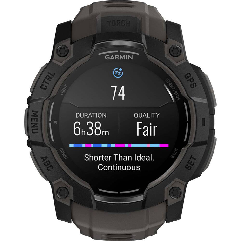 - TORCH
- GARMIN
- CTRL
- LIGHT
- MENU
- UP
- ABC
- DOWN
- GPS
- START/STOP
- BACK
- SET

- 74
- DURATION 6h38m
- QUALITY Fair
- Shorter Than Ideal, Continuous