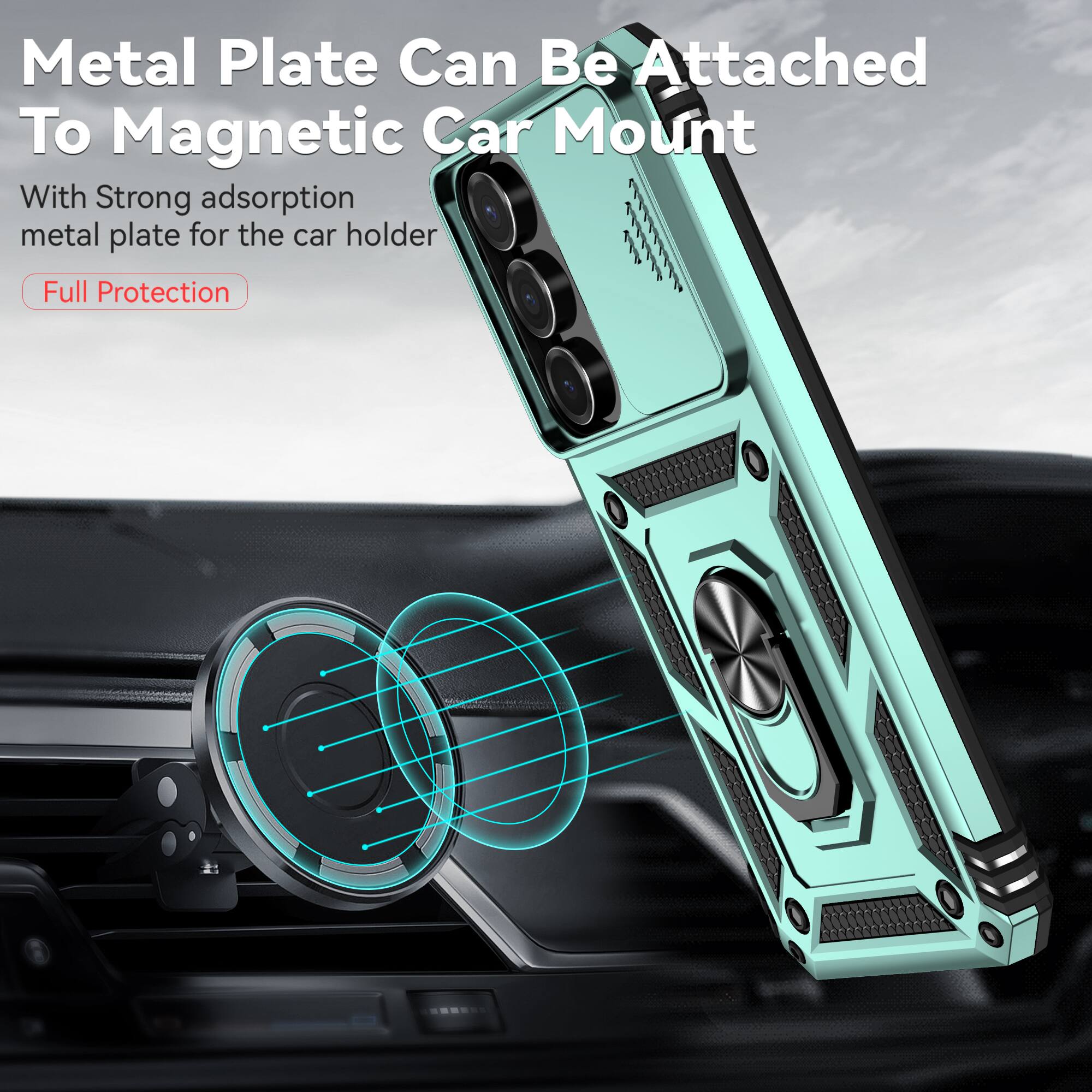 Metal Plate Can Be Attached To Magnetic Car Mount

With Strong adsorption metal plate for the car holder

Full Protection