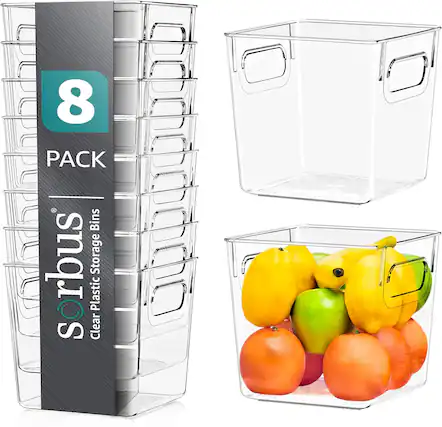 8 PACK
Srbus
Clear Plastic Storage Bins