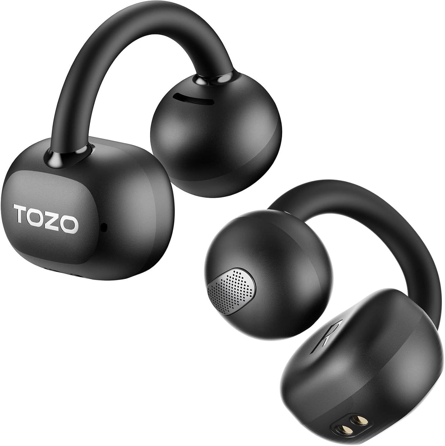 Front. TOZO - Tozo OpenRhyme True Open Ear Headphones LED Smart Display Case Lightweight Comfort Open Ear Clip Wireless Earbuds.