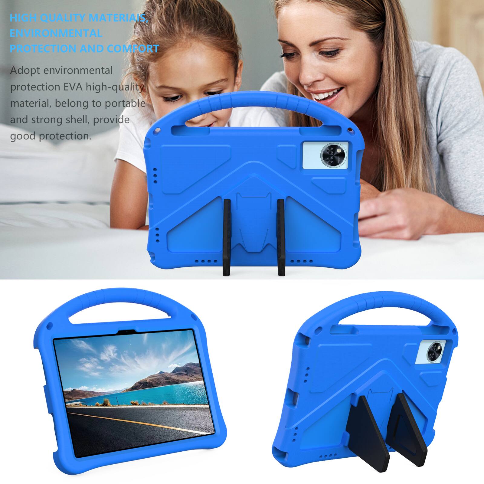 HIGH QUALITY MATERIALS, ENVIRONMENTAL PROTECTION AND COMFORT

Adopt environmental protection EVA high-quality material, belong to portable and strong shell, provide good protection.