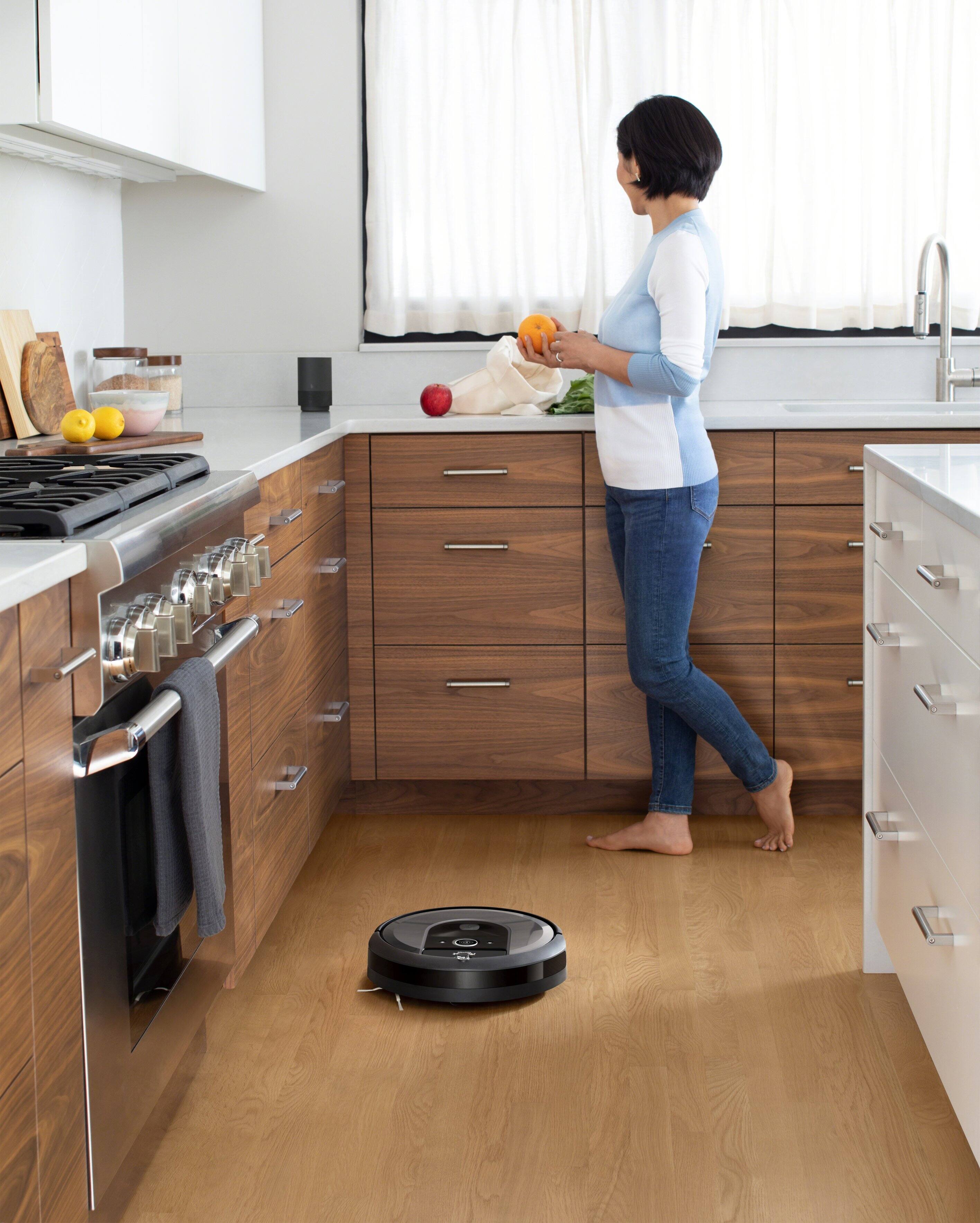 Alt View 12. iRobot - Roomba i8+ (8550) Wi-Fi Connected Self-Emptying Robot Vacuum - Medium Silver.