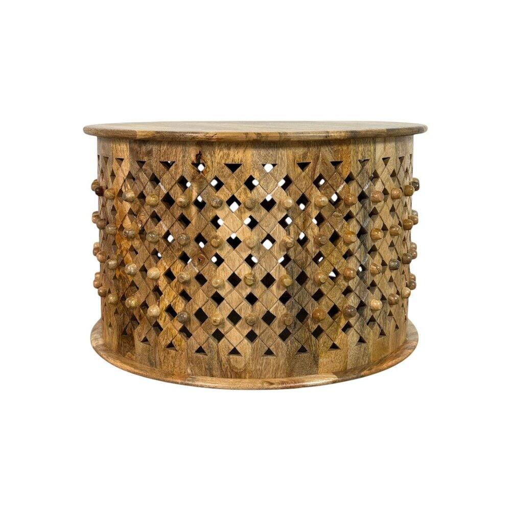 Alt View 2. Carolina Chair & Table - Artisan 30" Lattice Weave Mango Wood Coffee Table - Natural - Brown.