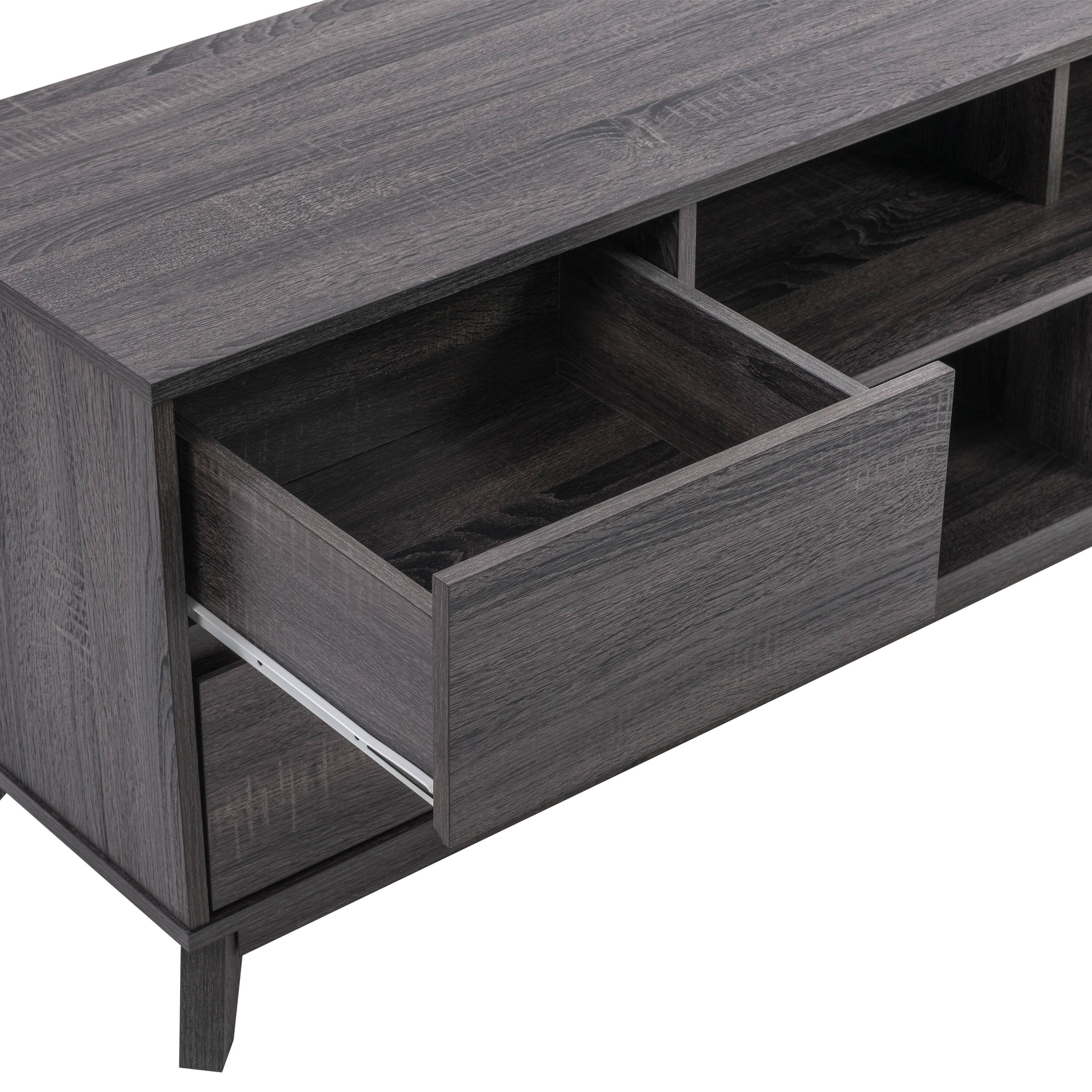Alt View 15. CorLiving - Hollywood Collection TV Stand with Open and Closed Shelves for Most TVs up to 85" - Dark Gray.