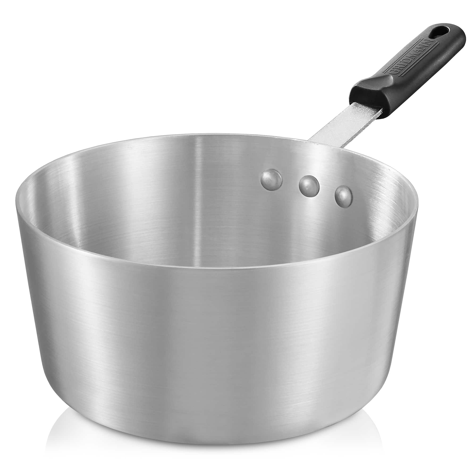 GRIDMANN - 3.75-QT Aluminum Sauce Pan and Silicone Handle NSF Pro Cookware - Silver