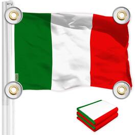G128 - Italy Flag 2-Pack 3x5 Ft 150D Polyester Indoor/Outdoor 4 Brass Grommets - Vibrant Colors