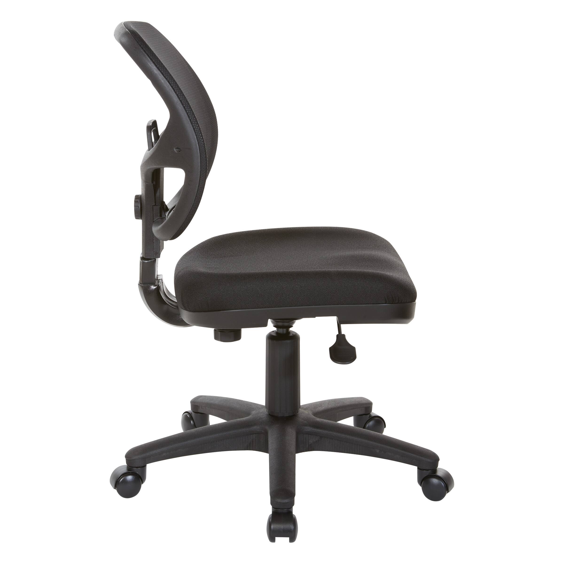 Left. OSP Home Furnishings - Mesh Screen Back Task Chair with Fabric Seat - Black.
