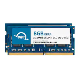 OWC - 16GB (2x8GB) DDR4 2133MHZ PC4-17000 CL15 1RX8 ECC Unbuffered SODIMM 1.2V 260-pin Memory RAM - Black Chips