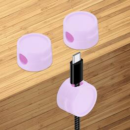 Unique Bargains - 3pcs Magnetic Spring Desk Cable Management Clips Adhesive Cord Holder Keeper for Office Desktop Wall Car - Purple