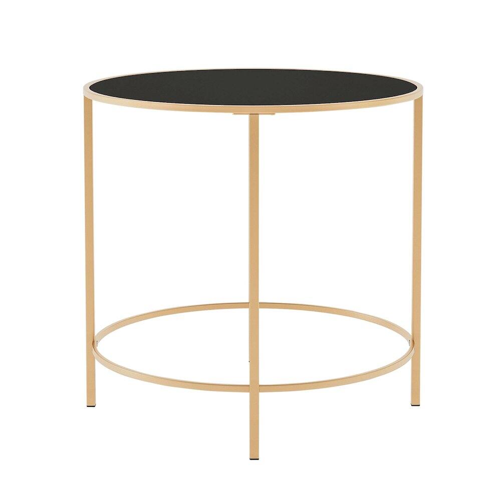 Alt View 1. Furniture of America - Keefer Contemporary Glass Top Side Table - Gold.