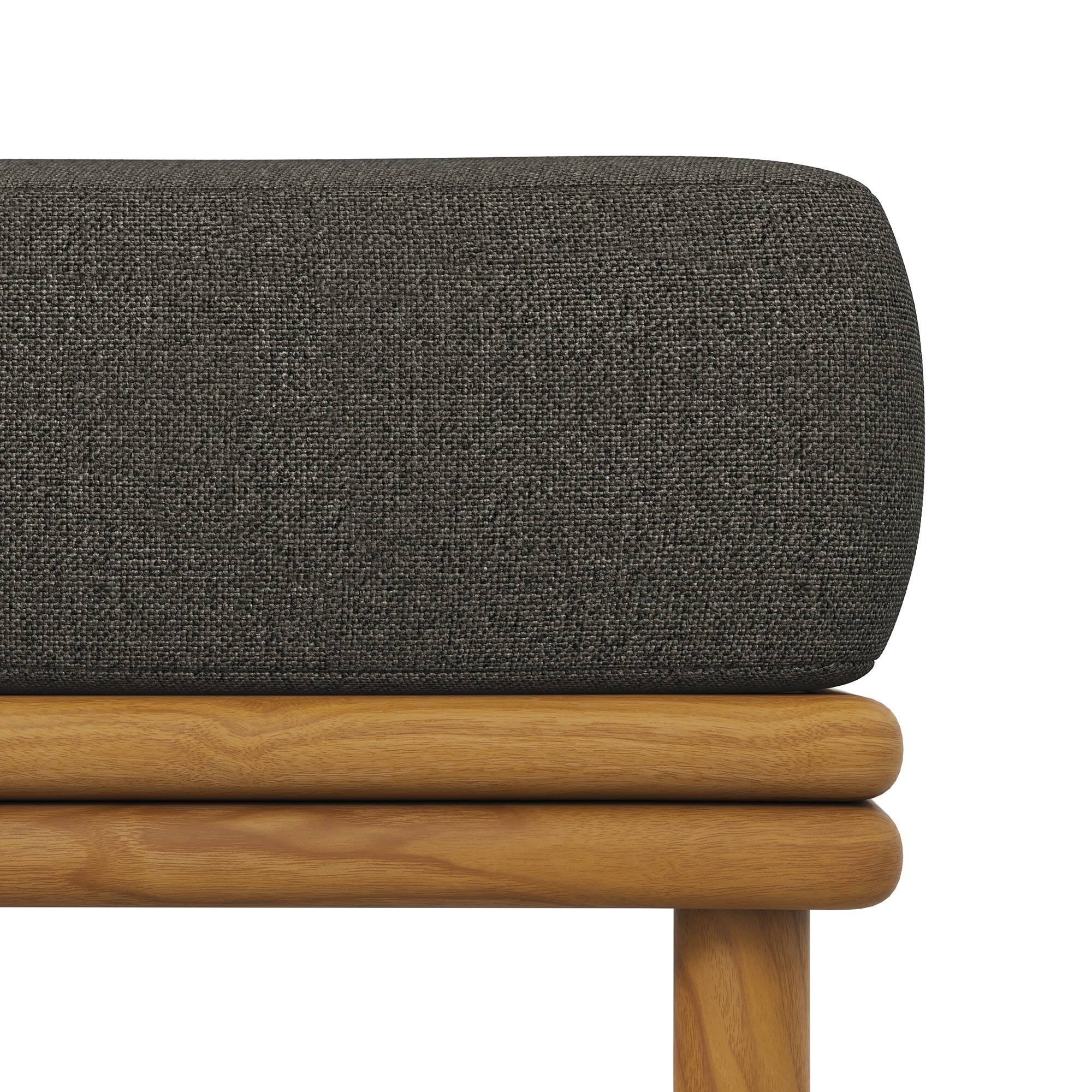 Alt View 6. Modway - Wren Outdoor Patio Teak Wood Ottoman by Modway - Natural Flint Gray.