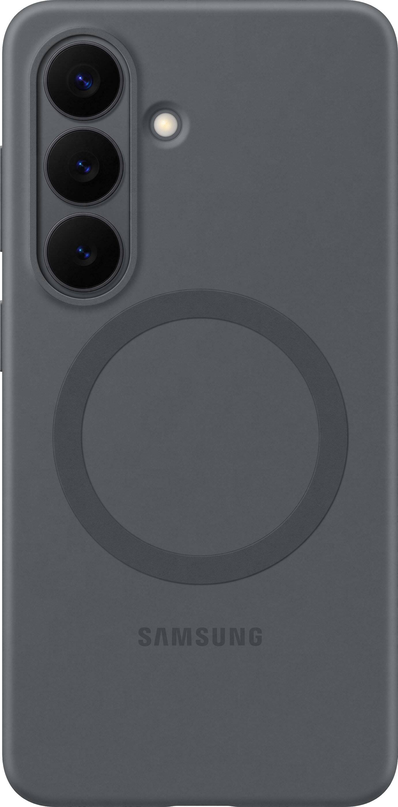 Front. Samsung - Galaxy S26 Silicone Magnet Case - Black.