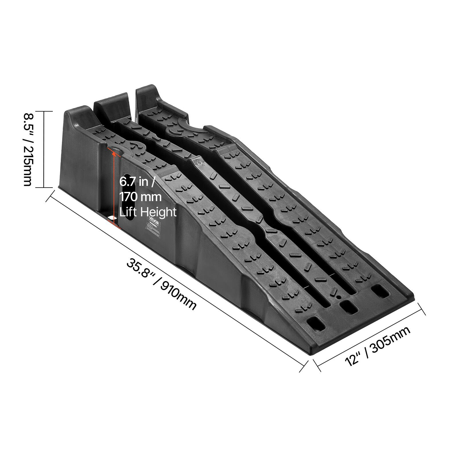 8.5" / 215mm  
6.7 in / 170 mm Lift Height  
35.8" / 910mm  
12" / 305mm