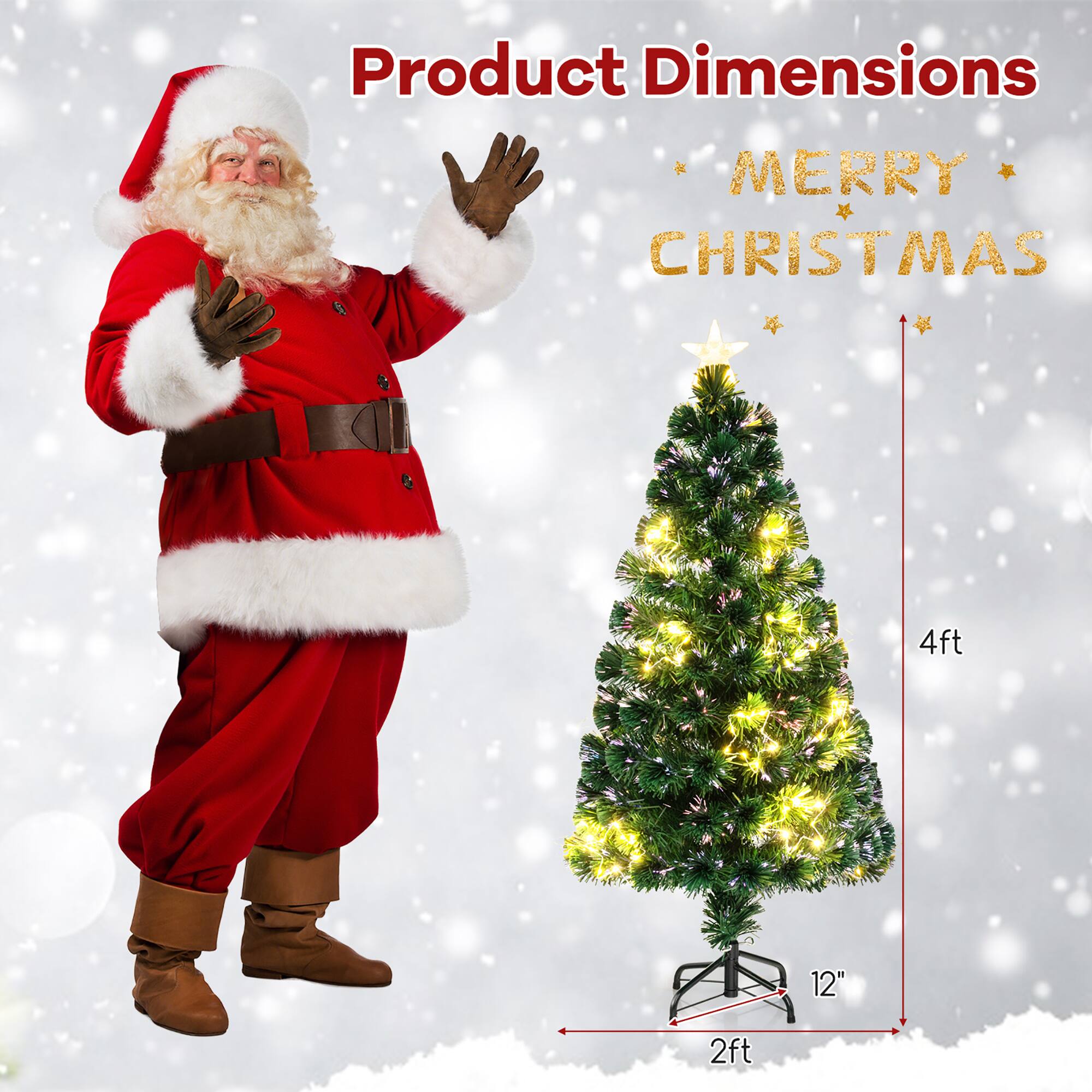 Product Dimensions

MERRY CHRISTMAS

4ft

12"

2ft