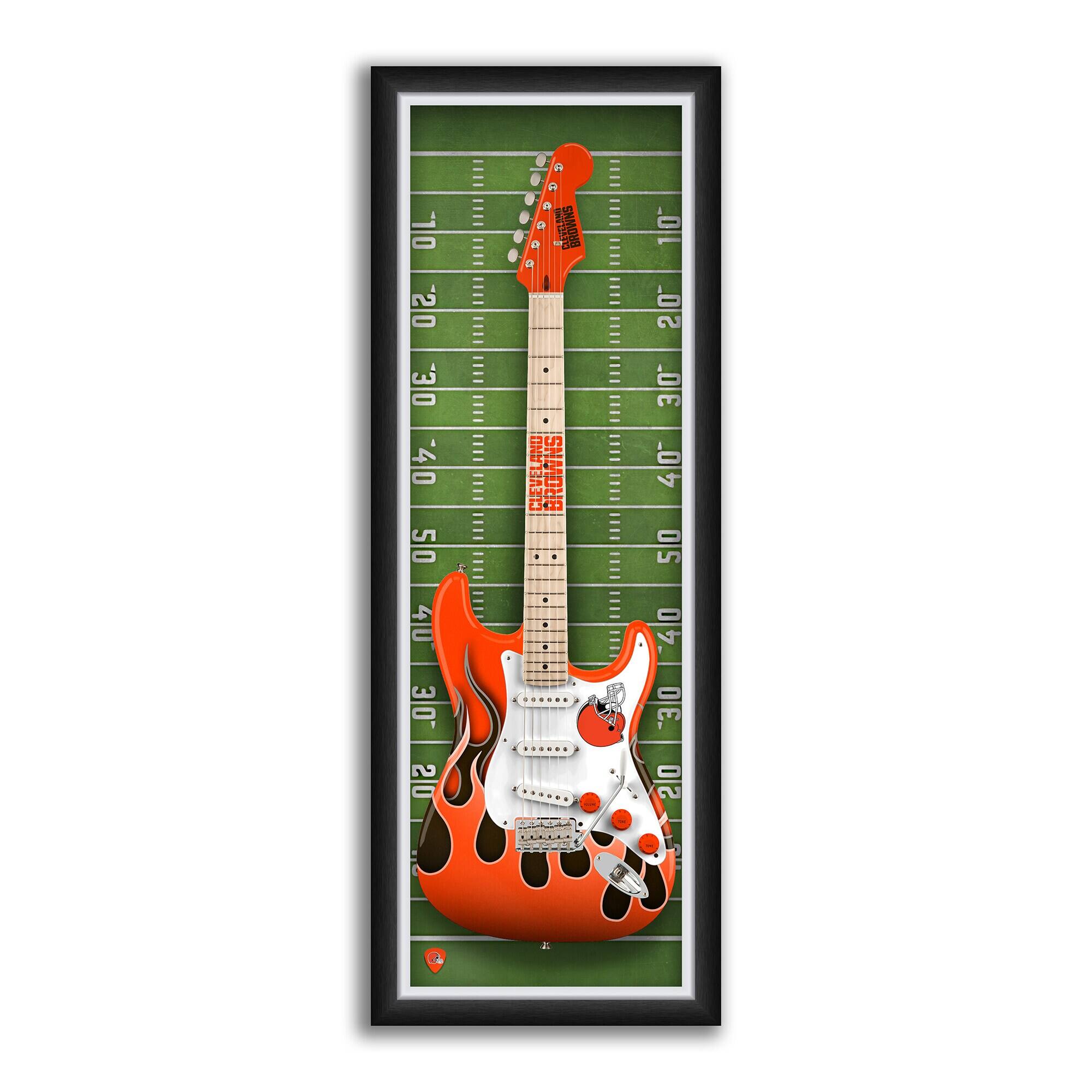 Cleveland Browns 14" x 37" Framed Electric Guitar Print